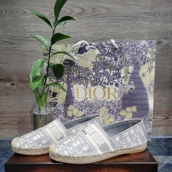 Dior Granville Espadrilles in Stone Gray - Picture 1 of 7
